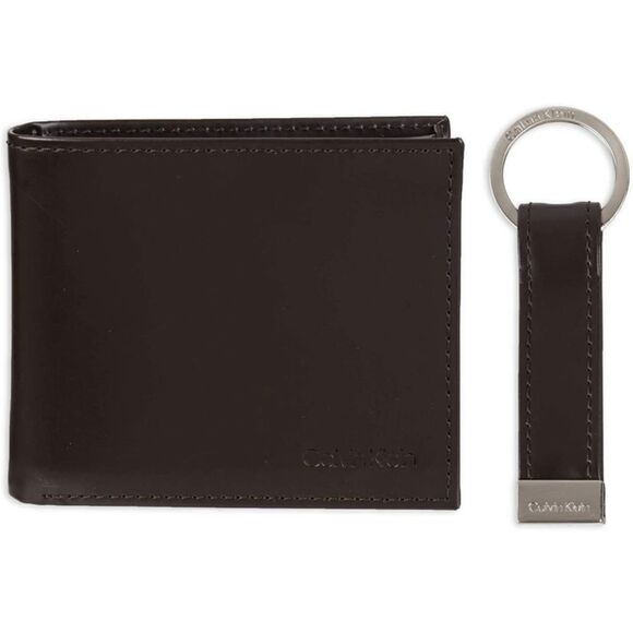 Calvin Klein Brown Slimfold Wallet with Key Fob - Picture 6 of 9